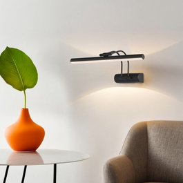Opviq Flüt Lámpara de pared LED negra de 50 cm